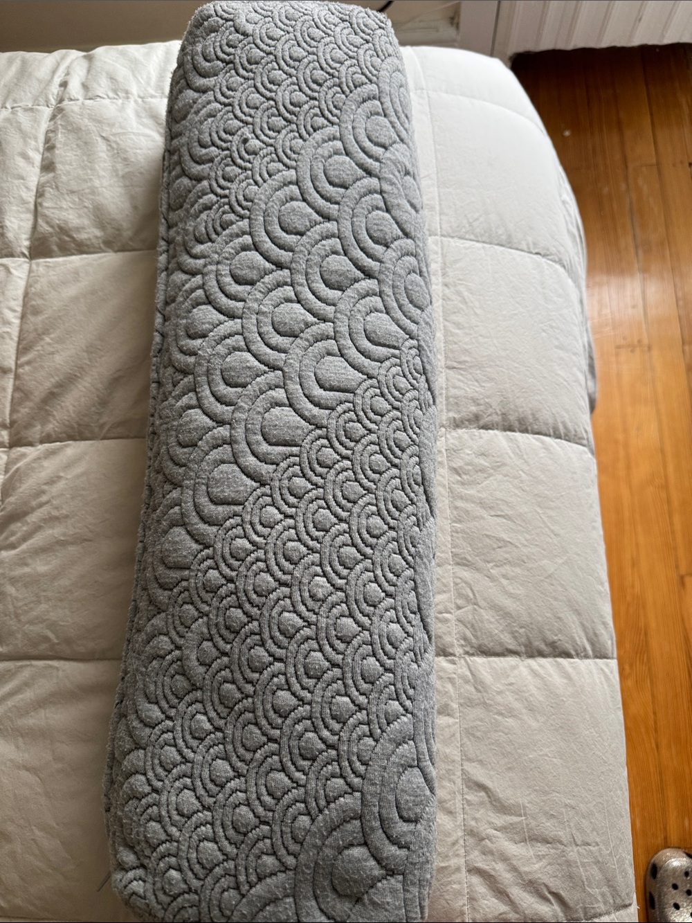 Brentwood Home “Crystal Cove” Collection Gray Bolster Pillow/Yoga Cushion